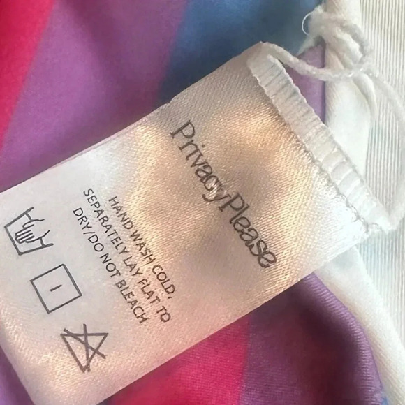 Privacy Please One Piece Halter Top Swimsuit Bold Stripe Size Medium Women's - Picture 9 of 10